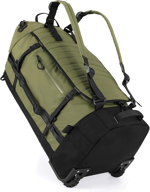 Factory Manufacture Fashion Polyester Rolling Duffle Bag with Zipper Closure 2 Inline Wheels Light Weight & Portable