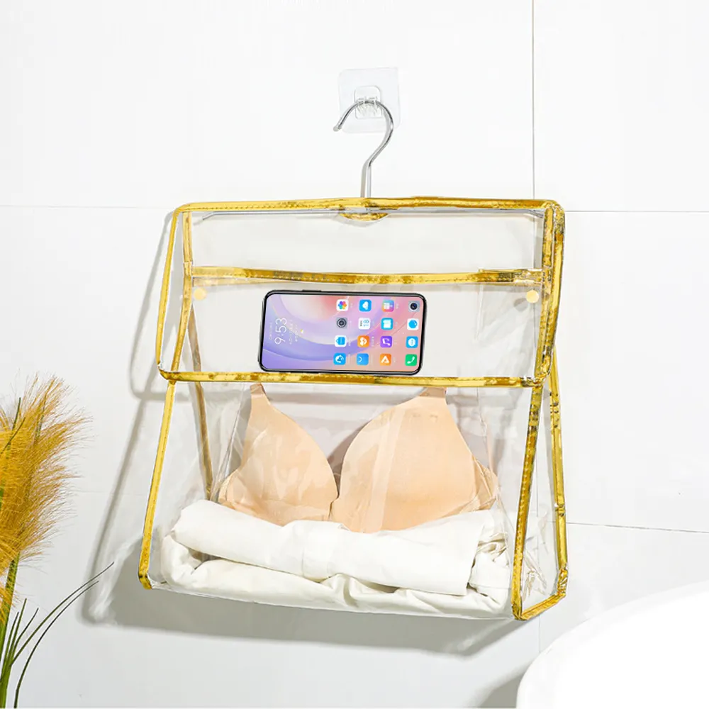 Foldable PVC Storage Waterproof Bathroom Organizer Shower Essentials Holder Hanging Toiletry Bag Or Travel Accessories