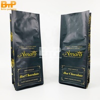 Bolsas de café negras biodegradables Bio Pla con válvula 250g 500g 1kg Bolsa de café de fondo plano Bolsa de pie Bolsas de embalaje de té