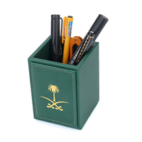 Ensemble de Bureau de Papeterie en Cuir Vert 8 Pièces de Luxe pour Hôtels Exécutifs et Bureaux Gouvernementaux d'Arabie Saoudite, Organisateur d'Accessoires de Bureau