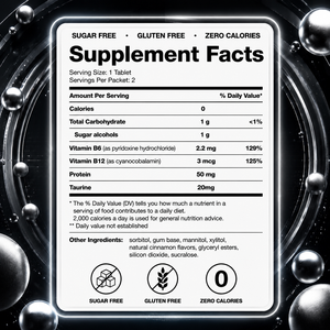 Goma de Mascar Energética Personalizada con Taurina y Vitamina B, Suplemento para Estimular el Cerebro, Mejora la Claridad Mental, Goma de Mascar con Cafeína Natural - Product Image 6
