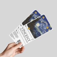 Carte personnalisée en carton imprimée en couleur pour événements, billets d'exposition, cartes de membre, cartes cadeaux pour promotion de musées et clubs
