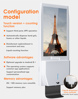 Machine d'affichage publicitaire 21,5 pouces, affichage numérique, distributeur automatique de désinfectant pour les mains, kiosque