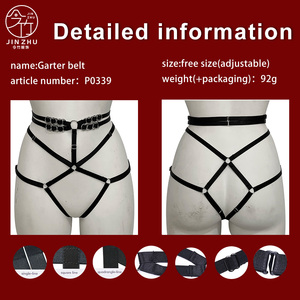 JINZHU Goth Rope, Jarretière noire de style européen pour femme, très élastique, sexy, <span class=keywords><strong>grande</strong></span> <span class=keywords><strong>taille</strong></span>, accessoire de danse jazz - Product Image 4