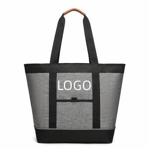 Custom Logo Heavy Duty Insulated Tote Beach <b>Beer</b> Cooler Bag Insulated Reusable Grocery Bag - Product Image 1