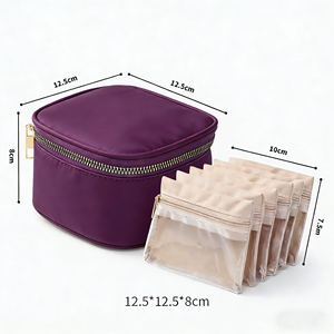 Hot-selling Light Luxury Rectangle <b>Jewelry</b> Box Necklace Ring Anti-oxidation PU <b>Leather</b> Zipper Closure Portable Women's <b>Jewelry</b> - Product Image 4