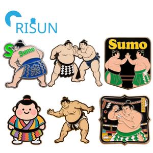 Usine Métal <span class=keywords><strong>Sumo</strong></span> Lutteurs Lutte Émail Épinglettes Broches Badges Logo Personnalisé Japonais <span class=keywords><strong>Sumo</strong></span> Sports Émail Pin Badge - Product Image 1