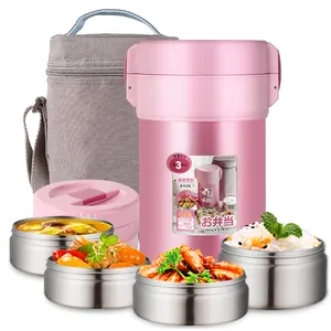 Tiffin 1.8L With 4 Layer Insulated Stainless Steel Tiffin Lunch Box Double Wall Insulated Bento Lunch Box Container