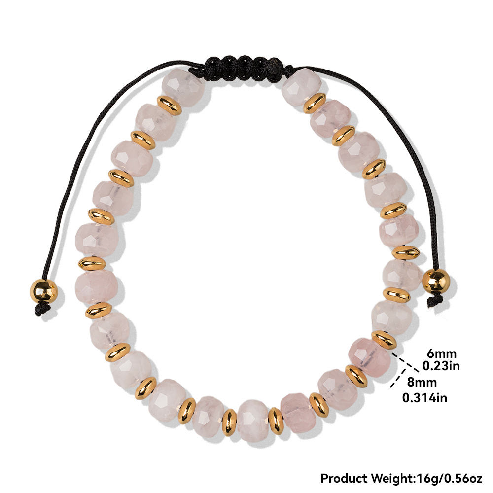 Madagascar cuarzo rosa + acero inoxidable