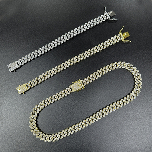 Collier de chaîne cubaine en <span class=keywords><strong>strass</strong></span> NL2017, bijoux de chaîne cubaine à fermoir en <span class=keywords><strong>strass</strong></span>, prix bas - Product Image 3