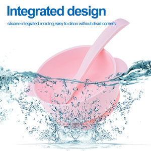 ชุดจานชามสำหรับเด็กทารก ชามเด็กพร้อมที่ดูดติด ช้อนเด็ก จานแบ่งส่วน ผ้ากันเปื้อน แก้วน้ำ แปรงนิ้วมือ สำหรับการกินอาหารแข็งขั้นแรก - Product Image 5