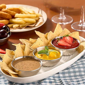 ชามซอสสแตนเลส ขอบม้วนกว้าง สีทอง/เงิน สไตล์เกาหลี สำหรับเสิร์ฟ อาหารว่าง หรือใส่เครื่องปรุงรส - Product Image 5