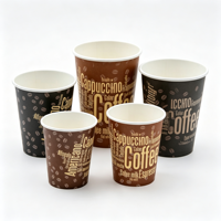 Gobelets en papier à prix d'usine, personnalisables avec logo, jetables, en kraft blanc, à paroi simple, pour café, thé et événements.