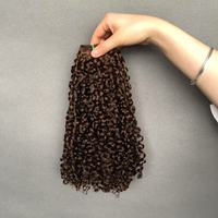 Extensions de cheveux vierges vietnamiennes de qualité supérieure, doublement étirées, cuticules alignées, Funmi Pixie Curl, couleur marron # 4 couleurs