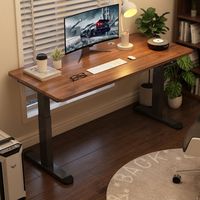 Bureau électrique réglable en hauteur, design minimaliste moderne, avec panneau élégant et structure métallique stable, pour bureau à domicile et bureau d'entreprise