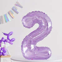 32 pouces violet numéro feuille ballons Figure hélium ballon princesse fille fête d'anniversaire décorations de mariage anniversaire décor