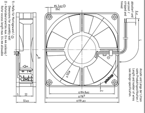 Ventilador de Refrigeración DC Tubular Compacto 4314/19-189, Impulsor de 119 mm, 2800 RPM, 100 CFM, 4.6 W, 24 VCC, Rodamiento de Bolas, IP20, Señal de Alarma de Velocidad - Product Image 5