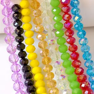 JC Crystal Hot Selling High Quality Crystal Rondelle Beads Jewelry Accessories Flat Glass Beads