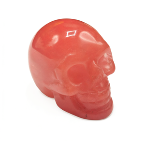 Crâne sculpté à la main en pierre rouge fondante - artisanat en cristal - décoration intérieure - Product Image 2