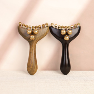 Cepillo de meridianos de madera y latón, herramienta Gua Sha, masajeador de cuerpo completo para pecho y senos, incluye masaje de <span class=keywords><strong>ganglios</strong></span> <span class=keywords><strong>linfáticos</strong></span> axilares para masaje facial - Product Image 6