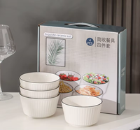 Ensemble de Bols à Riz en Céramique Domestiques Réutilisables, Vaisselle de Restaurant, Bols en Céramique – Idéal pour Cadeau