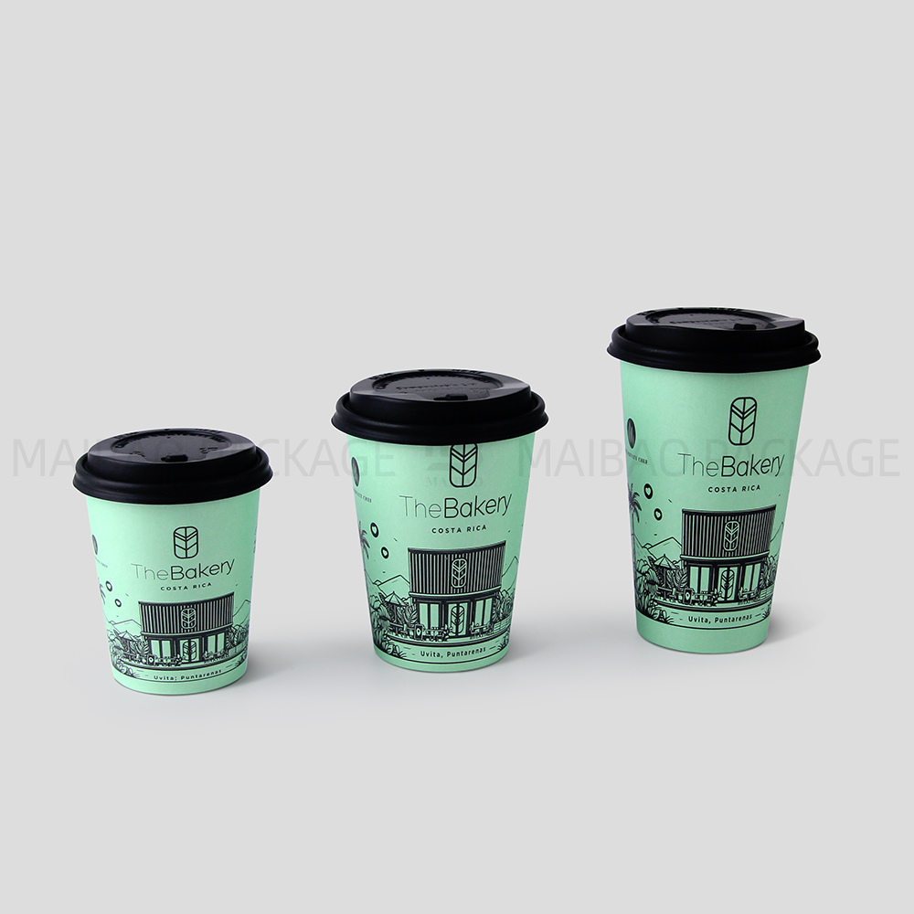 Custom Printed One-stop Paper Cup Series Packaging Disposable Coffee Cups with Lids Takeaway Paper Bag Eco Friendly Cup Holders