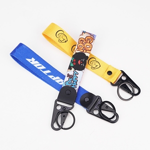 Khuyến Mại Keychain Dây Buộc Vòng Tay Biểu Tượng Tùy Chỉnh Dây Buộc Dệt Thêu Ngắn Keychain Xe Máy Cổ Tay Dây Buộc Với Logo - Product Image 2