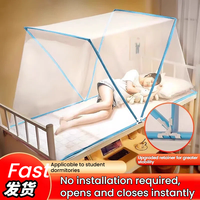Moustiquaire pliante sans assemblage, tente anti-moustiques portable avec couvercle rabattable pour lit, idéale pour la maison et les dortoirs étudiants, en polyester