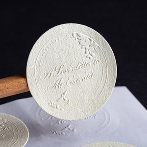 Custom Logo 3D <strong>Emboss</strong> Brand Design Self Adhesive Matte <strong>Textured</strong> Label <strong>Paper</strong> Boxes Seal Stickers Labels - Product Image 3