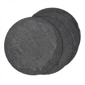Sous-verres modernes en <span class=keywords><strong>ardoise</strong></span> vierge, marbre noir, gravés au laser, sous-verres ronds pour boissons, café, cuisine, <span class=keywords><strong>d</strong></span>écoration de la maison - Product Image 4