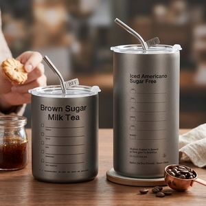 Gobelet isotherme en acier inoxydable à double paroi avec paille 350ml 600ml pour café, voyage, vente en gros, logo personnalisé - Product Image 1