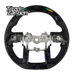 Volant LED en fibre de carbone forgée bleu personnalisé pour Toyota Tundra 2018-2026, <span class=keywords><strong>4Runner</strong></span>, Sequoia 9, Premi Aqua, Limited, SR5, <span class=keywords><strong>TRD</strong></span> <span class=keywords><strong>Pro</strong></span> - Product Image 1