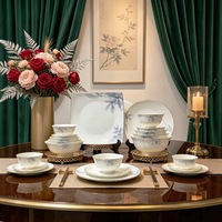 Services de vaisselle de luxe en porcelaine fine incassable pour la maison, avec service de tasses à café personnalisées pour 6 personnes