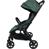 Poussette pour bébé en cuir PU standard européen avec coussin Anex et éponge réglables pour un voyage confortable pour bébé