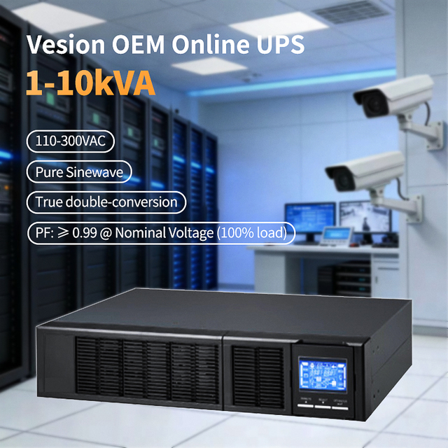 OEM UPS 1KVA 3KVA 6KVA 10KVA 1 Phase Rack UPS Backup Power Supply Online UPS