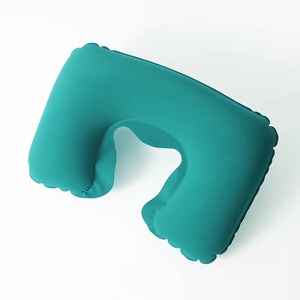 Comfortable <strong>U</strong>-Shaped Inflatable Travel Neck <strong>Pillow</strong> Flocked Fabric Air <strong>Pillow</strong> Support Head Neck/Lumbar for Traveling - Product Image 3
