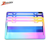 Cadre de plaque d'immatriculation universel en aluminium de norme américaine, couleur arc-en-ciel, pour voiture modifiée