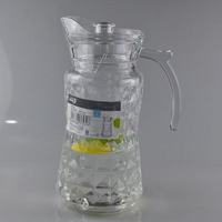 Vente en gros OEM, pichet à eau transparent en verre de 1700 ml, verre à eau transparent avec poignée