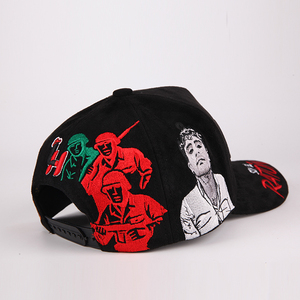 High Quality Unisex Suede Custom Embroidery Logo 5 Panel Hats <strong>for</strong> <strong>Men</strong> Baseball <strong>Cap</strong> With Rhinestone Logo - Product Image 6