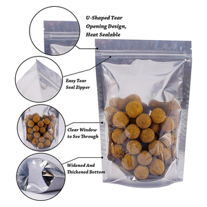 24*35cm tái sử dụng rõ ràng cửa sổ đứng lên túi Mylar với dây kéo nhựa gói thực phẩm có thể khóa lại an toàn và thuận tiện - Product Image 3