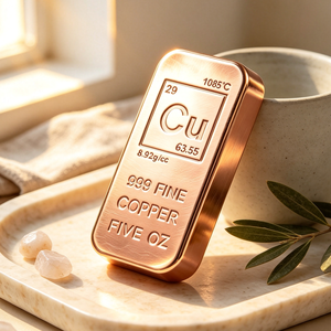 Lingote de Cobre Puro 999, Barra Rectangular de 5 Oz, con Grabado Artístico, Artículo Coleccionable de Metal - Product Image 3