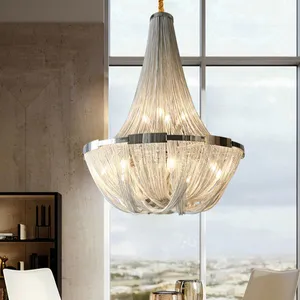 Lampadina a LED in metallo con nappe lampadari decorazione matrimonio sala da pranzo Hotel Villa-vendita calda in stile cristallo-su misura
