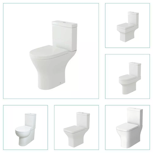 Baño de baño Euro cerámica Baño <span class=keywords><strong>Vater</strong></span> Sin montura Confort Altura Hogar Soporte WC Cierre suave Asiento inodoro y lavabo ser - Product Image 1