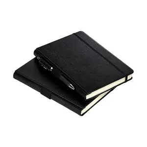 Journal de carnet à couverture rigide personnalisé en cuir imperméable avec fermeture élastique