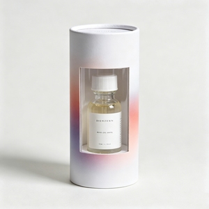 Envase Cilíndrico Ecológico para Cosméticos, Botella para Cuidado de la Piel, Tubo de Papel, Empaque Redondo de Cartón Impreso Personalizado con Ventana Transparente - Product Image 5