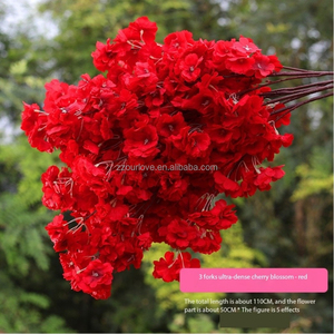 Rami di <span class=keywords><strong>Fiori</strong></span> di Ciliegio Artificiali Fai-da-Te <span class=keywords><strong>con</strong></span> Foglie per Decorazioni Matrimoniali - Product Image 5