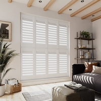 Volets de plantation en bois blanc moderne réglable pour hôtel fenêtres portes cour jardin persienne personnalisée fenêtres maisons