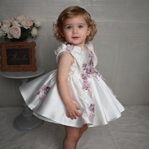 Vestido <span class=keywords><strong>de</strong></span> Fiesta <span class=keywords><strong>para</strong></span> Niña Pequeña con Bordado Floral, Vestido <span class=keywords><strong>de</strong></span> Princesa <span class=keywords><strong>de</strong></span> Satén sin Mangas, Vestido <span class=keywords><strong>de</strong></span> Dama <span class=keywords><strong>de</strong></span> Honor con Flores - Product Image 5
