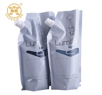 Sacs à bec avec Logo personnalisé, pochettes debout pour liquide en tissu 2300ml avec poignée en plastique, 50 pièces