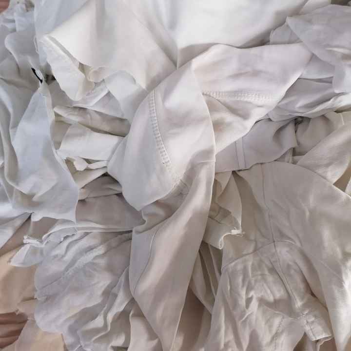 Palette De 48 Colis D'essuyage Blanc Tee Shirt En Coton De 10 Kg